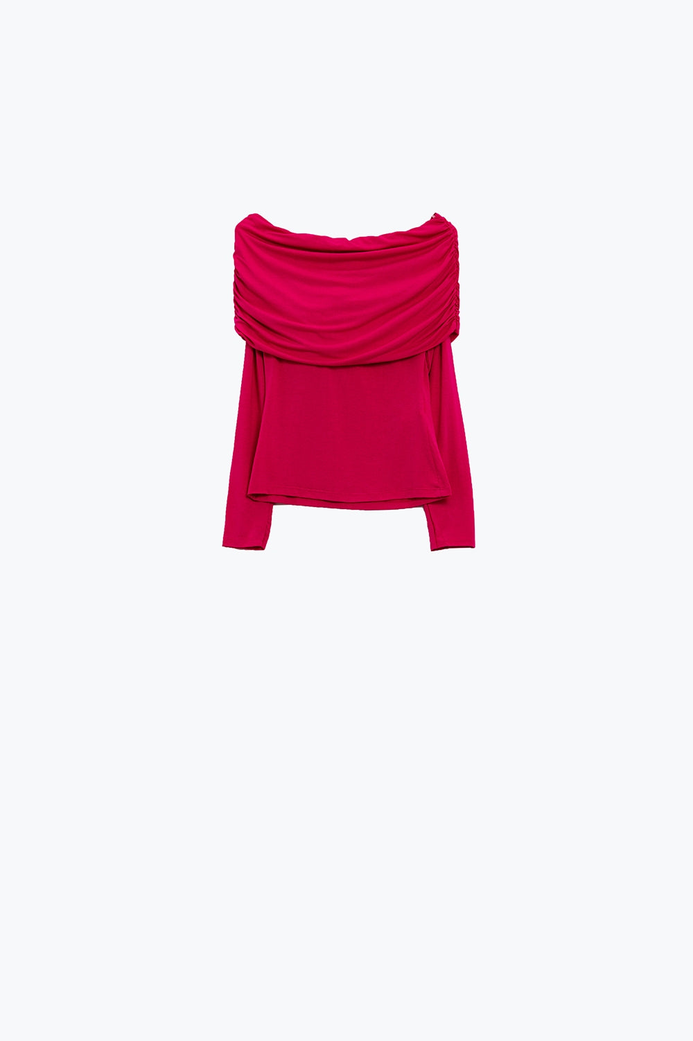 Bodycon Off Shoulder Top In Fuchsia