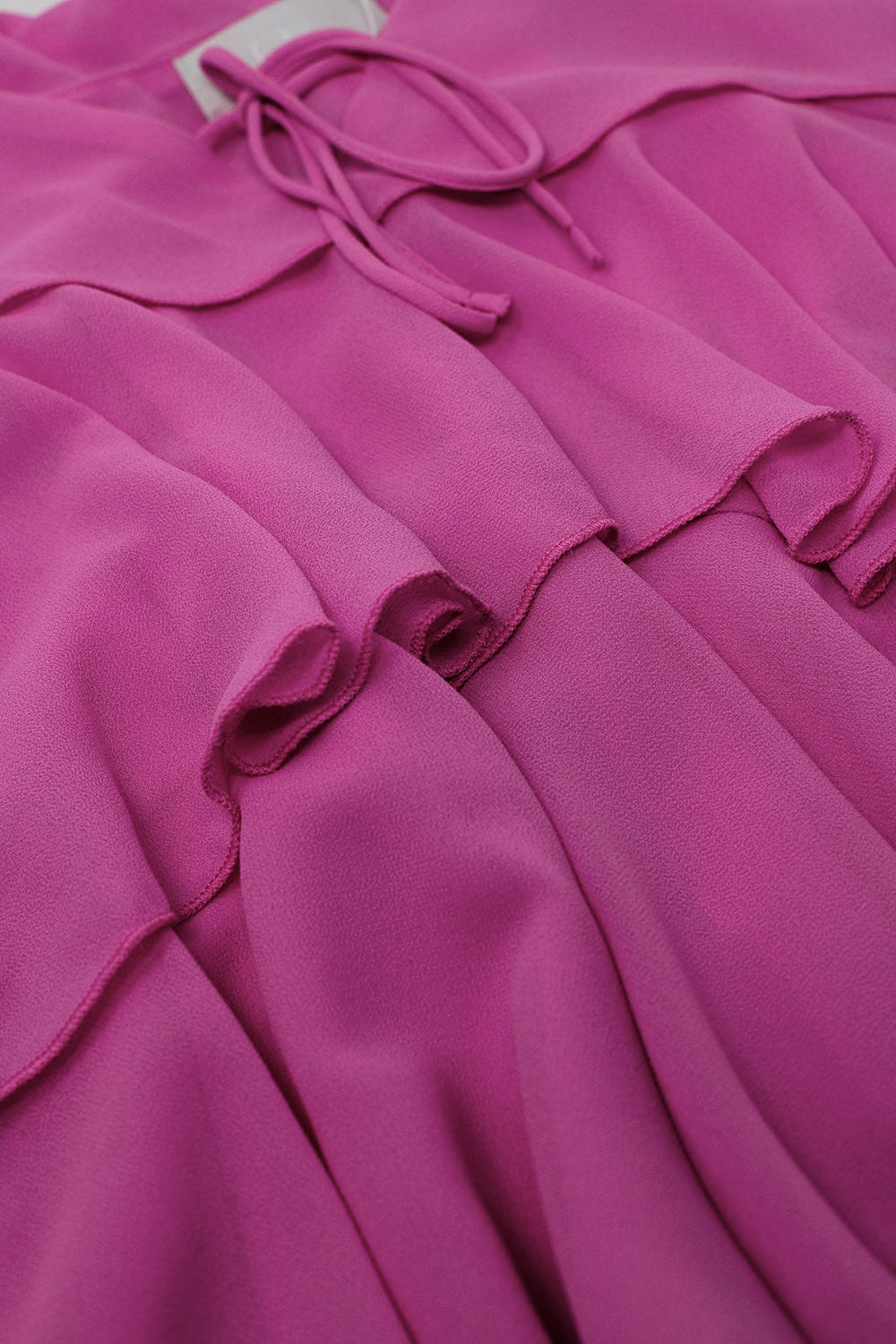 Ruffle Top WIth Thin straps in Fuchsia - top