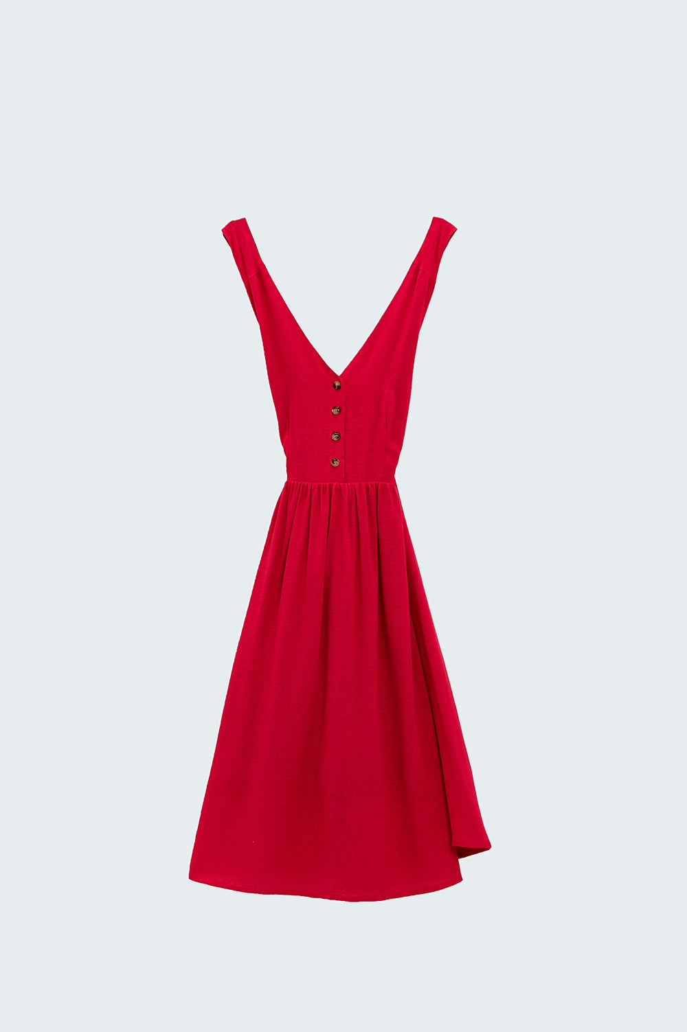 Red dress with button detail - dress