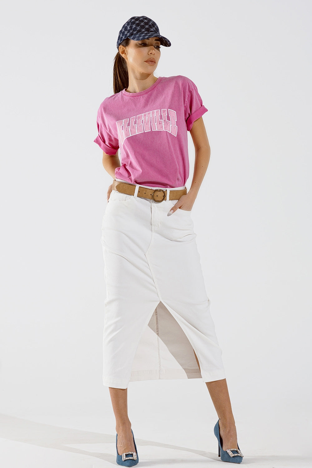 Belleville T-Shirt With Washed Effect In Pink - top