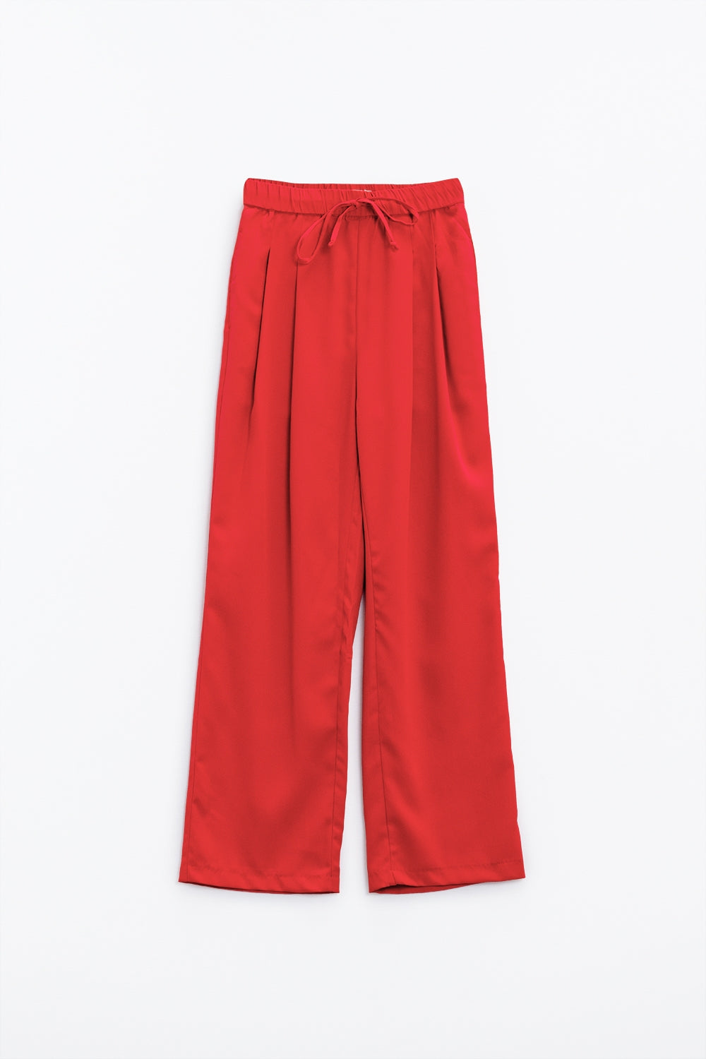 Pants In Coral With Front Pockets And Drawstring Closing - trousers