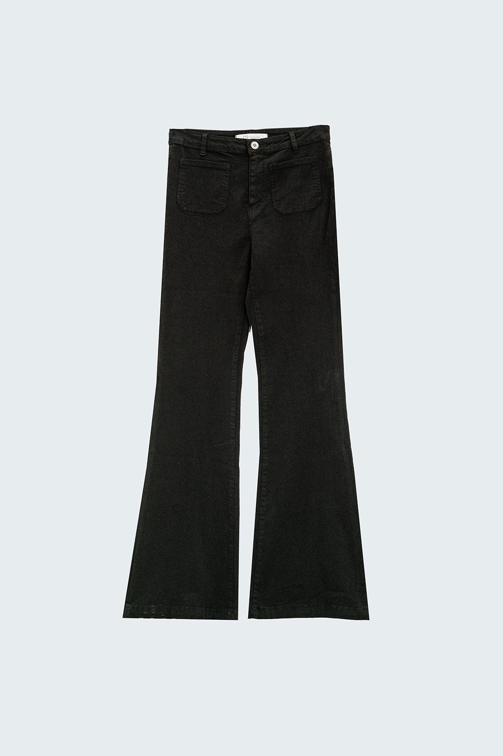 Black Skinny Flared Jeans With Front Pocket Detail - Coloured Jeans