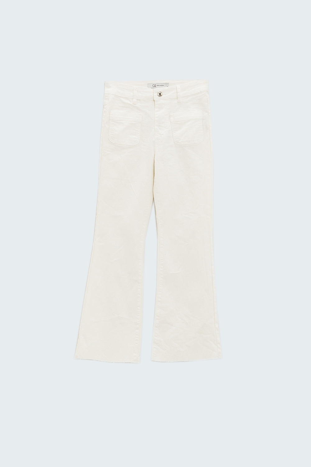 White Skinny Flared Jeans With Front Pocket Detail - Coloured Jeans