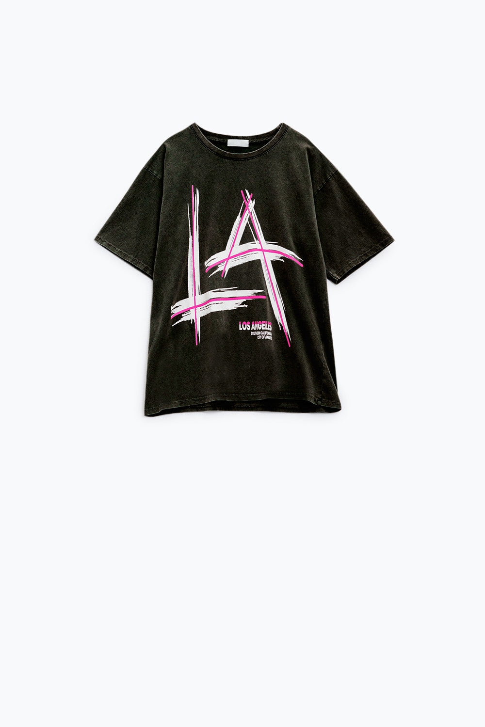 Black Relaxed t-shirt printed LA Los Angeles logo - top