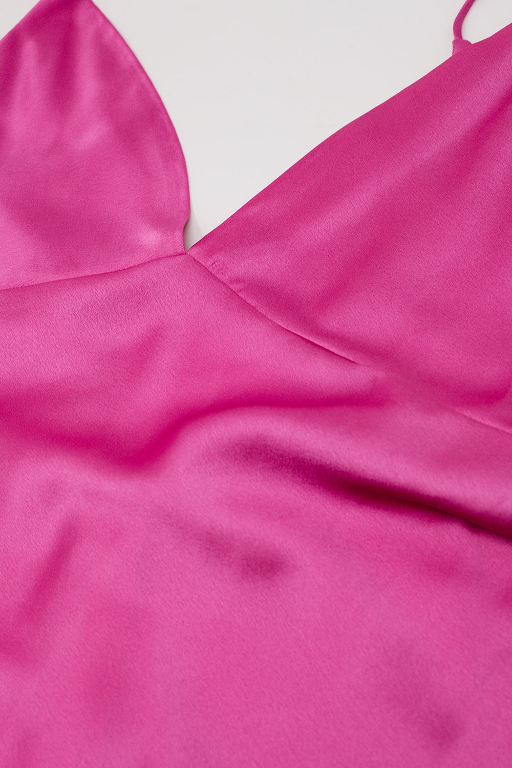 Satin Maxi Dress With Spaghetti Straps in Fuchsia - dress