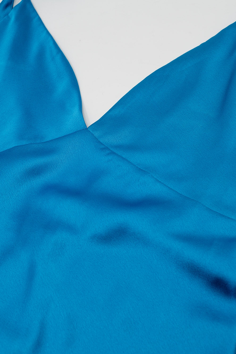 Satin Maxi Dress With Spaghetti Straps in Blue - dress