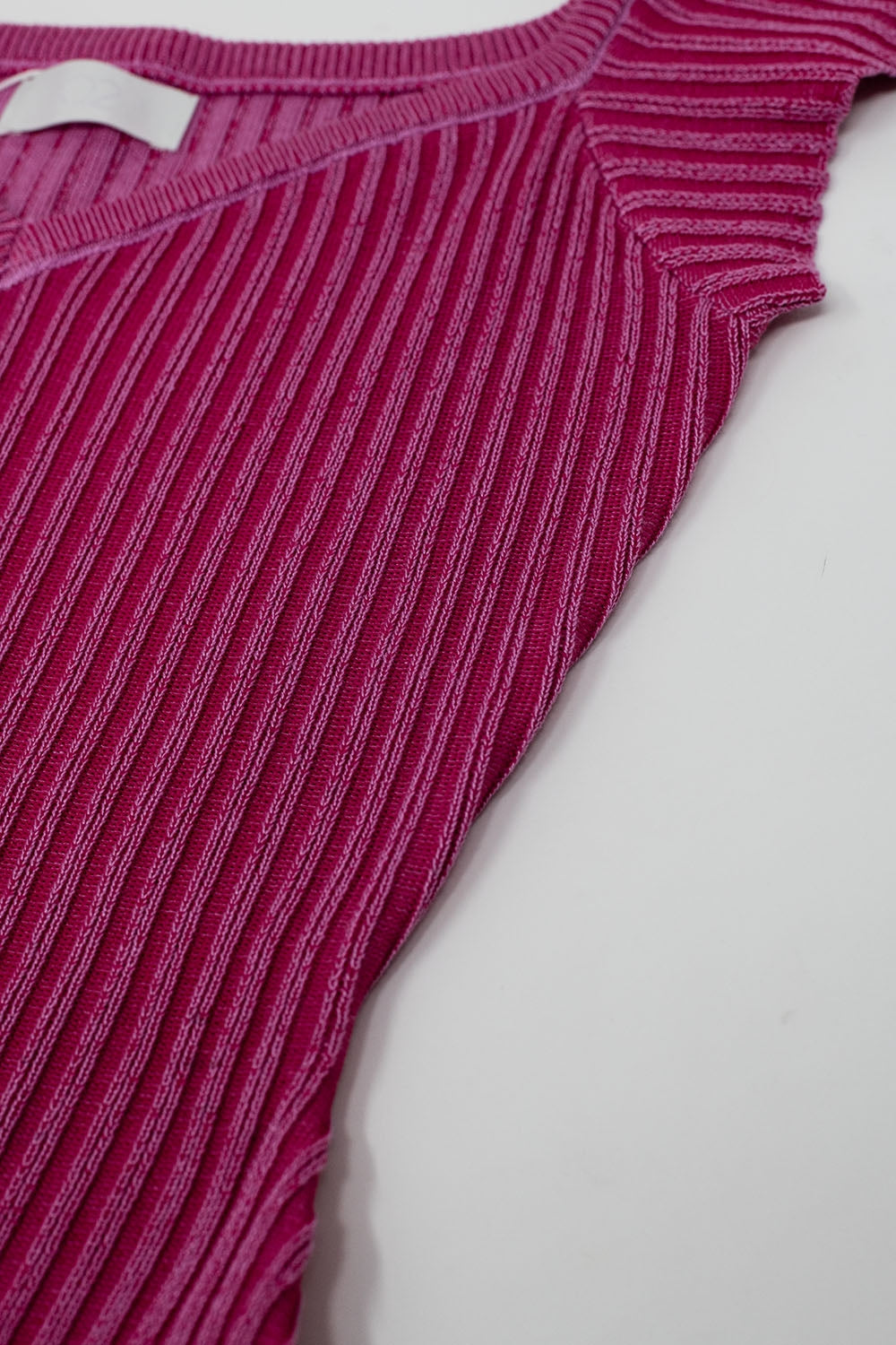 Pink Midi Thick Rib Bodycon Dress With Cap Sleeves - dress