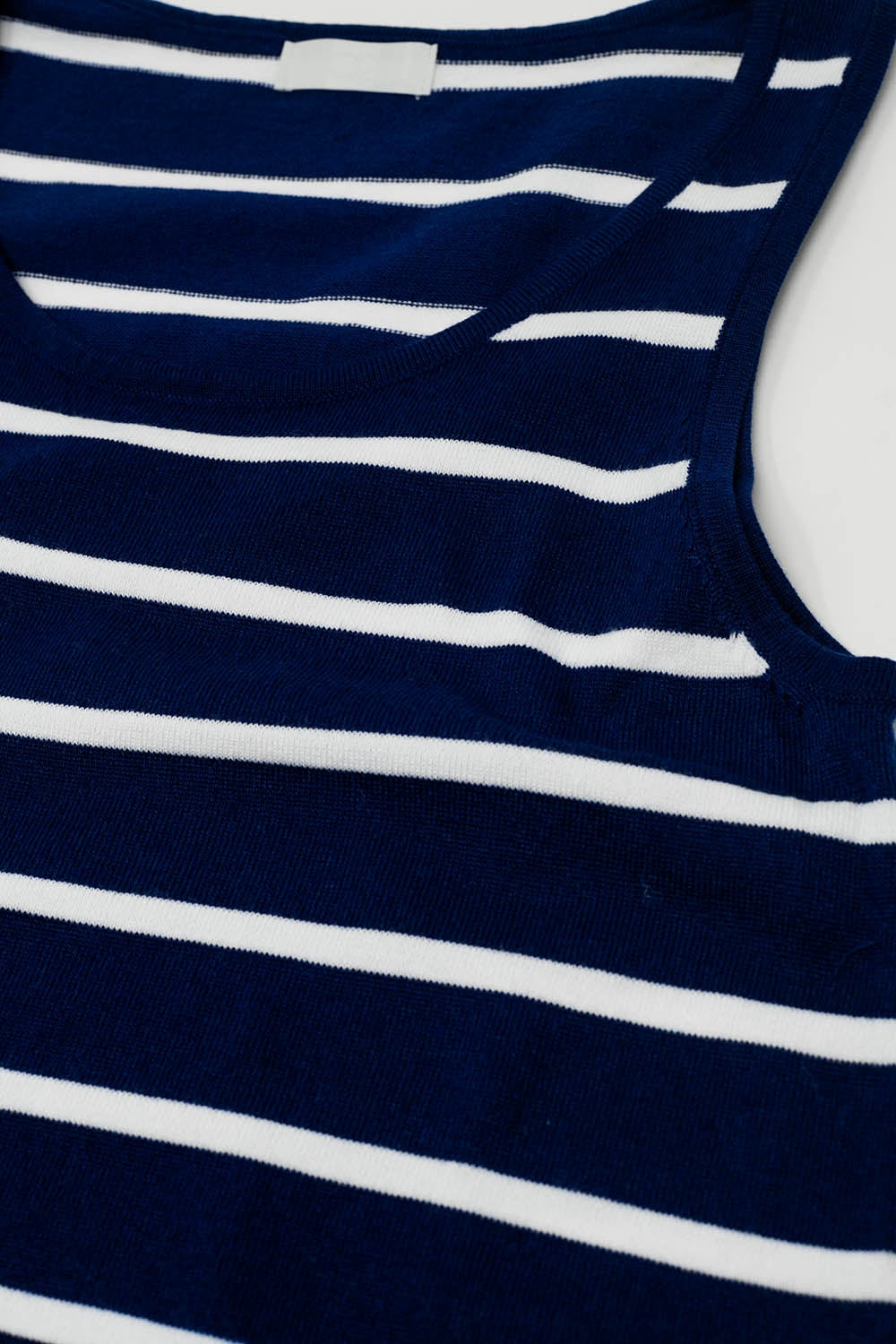 Tank maxi Dress With Scoop Neck In Navy With White Stripes - dress