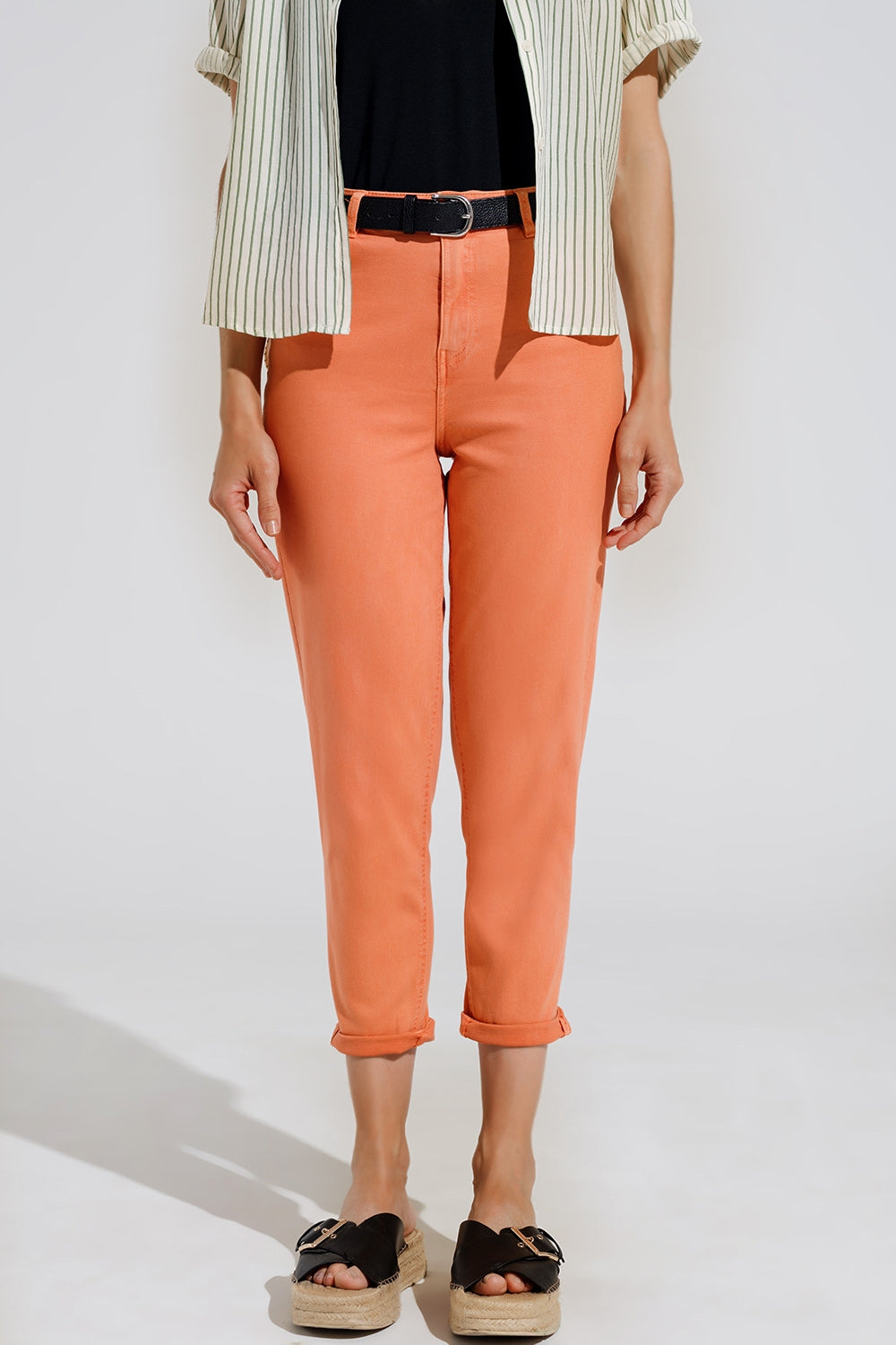 Ankle skinny Basic Jeans in orange - Coloured Jeans