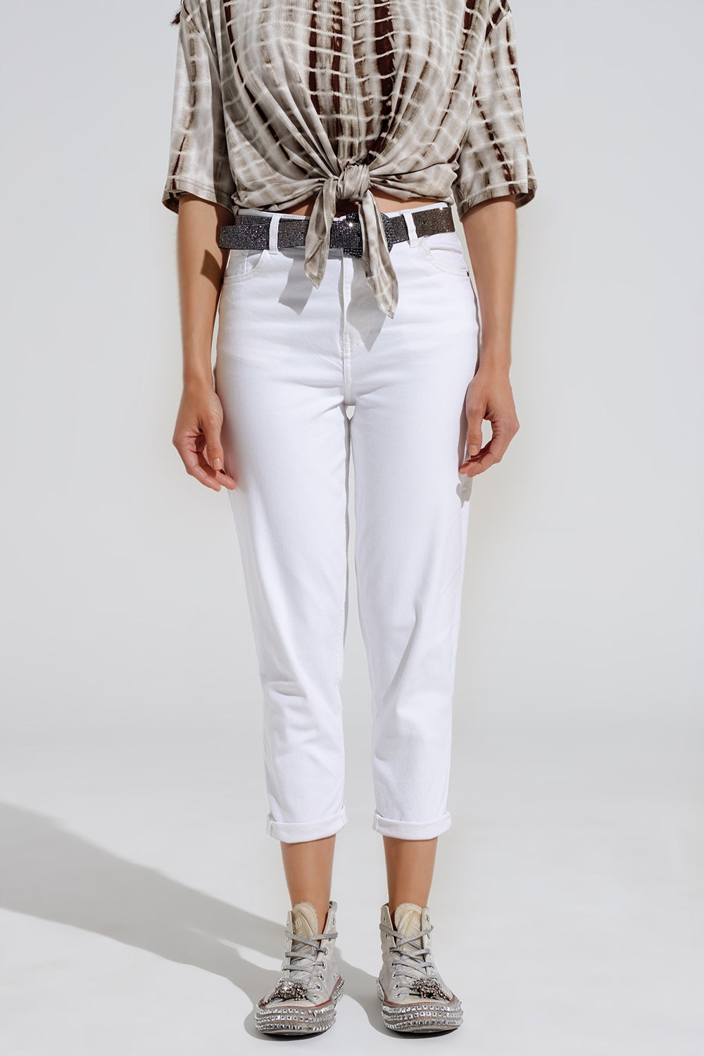 Ankle skinny Basic Jeans in white - Coloured Jeans
