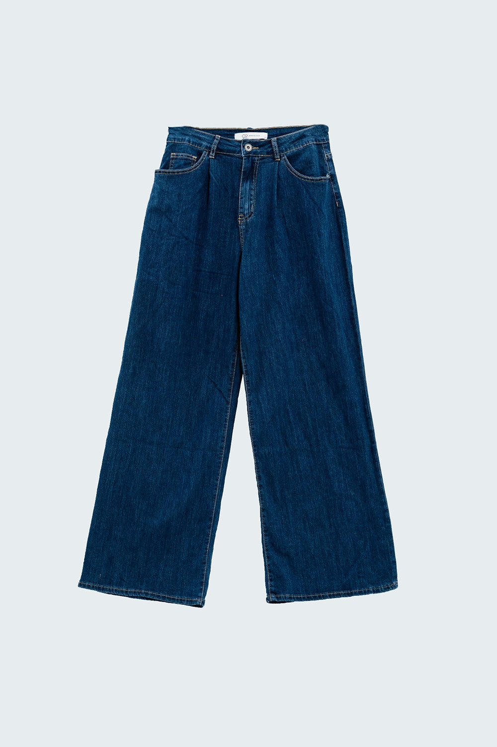 Boyfriend Wide leg five pocket jeans in dark wash - Denim