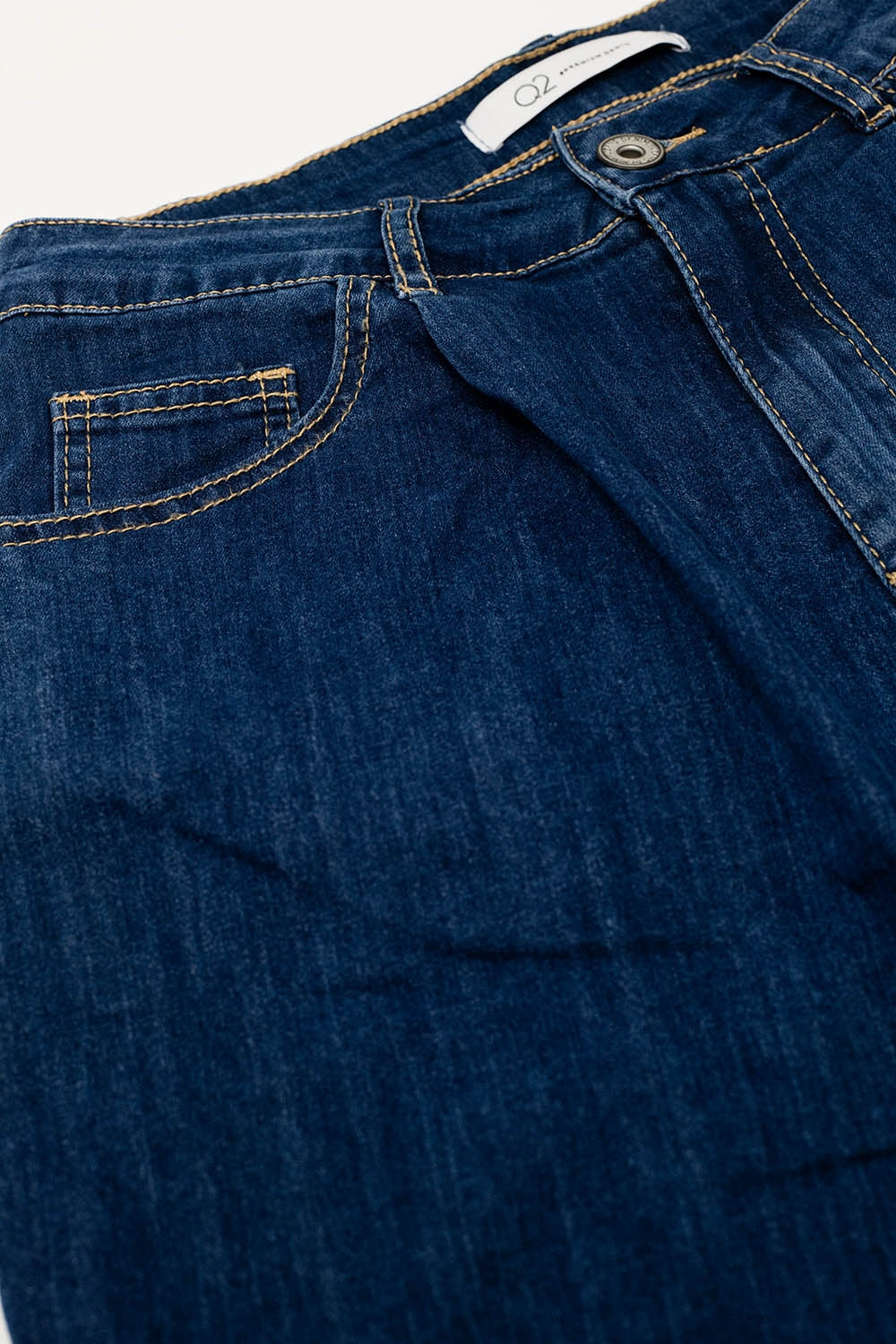 Boyfriend Wide leg five pocket jeans in dark wash - Denim
