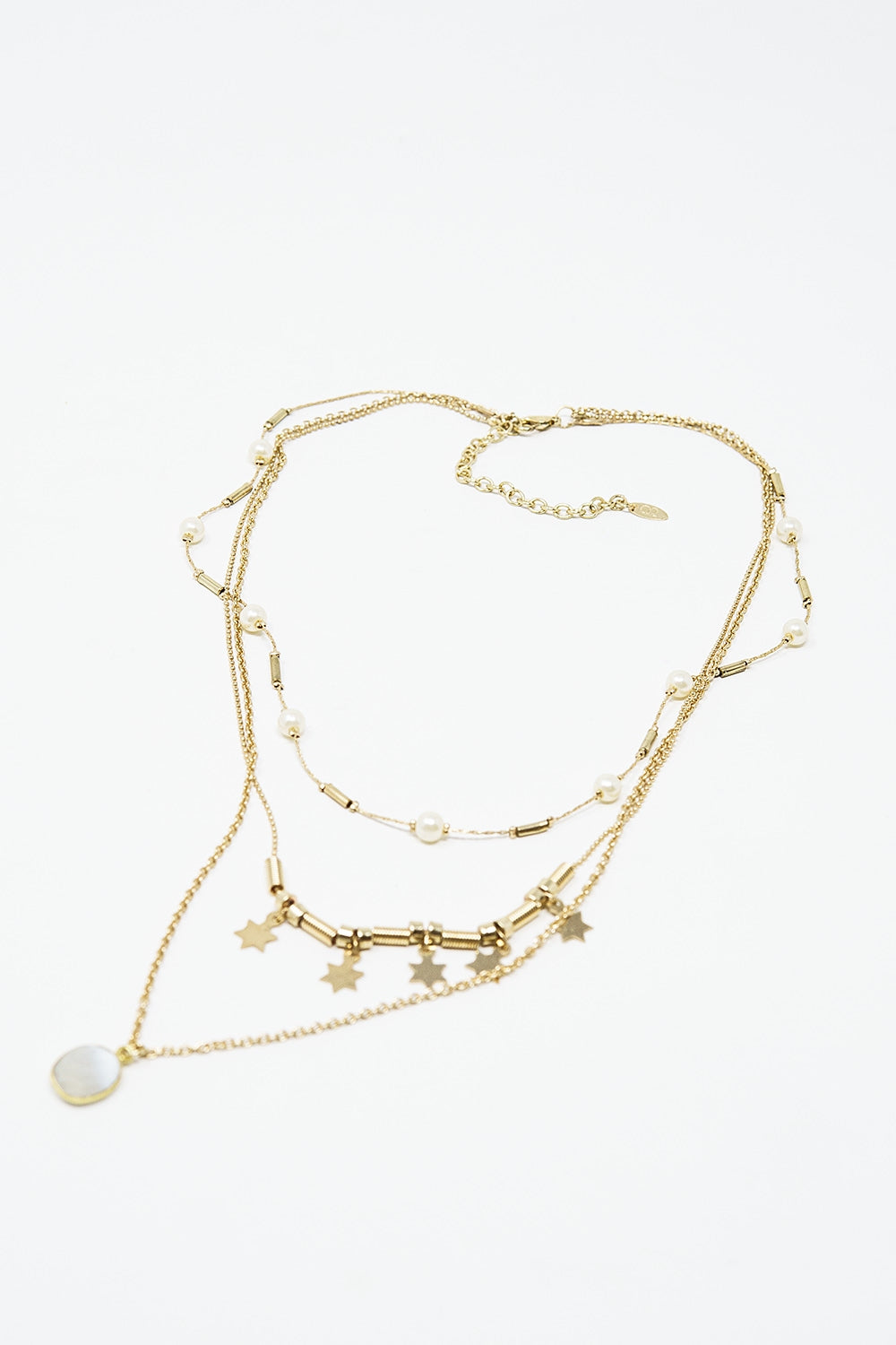 3 in 1 necklace with star and pearl detail