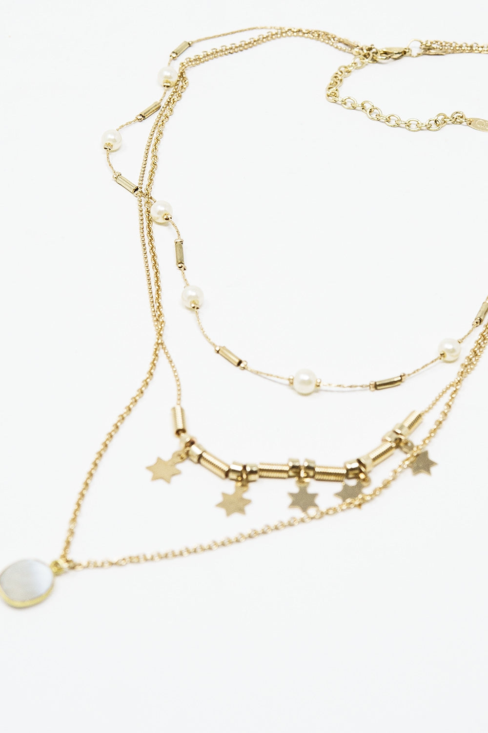 3 in 1 necklace with star and pearl detail