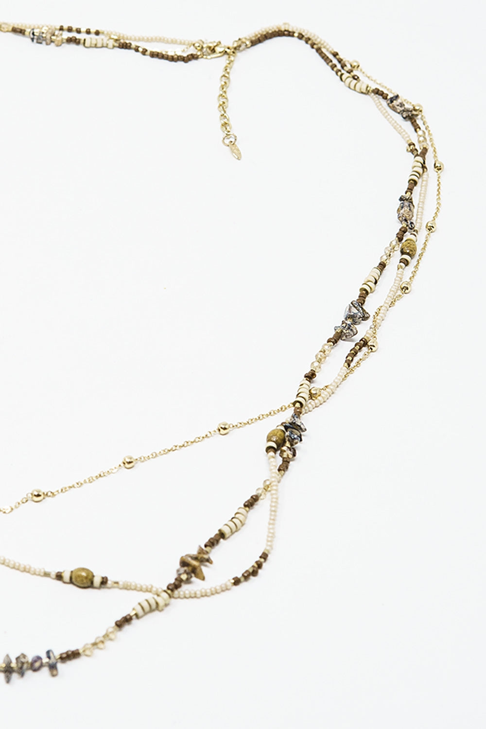 3 in 1 necklace with different type of beads
