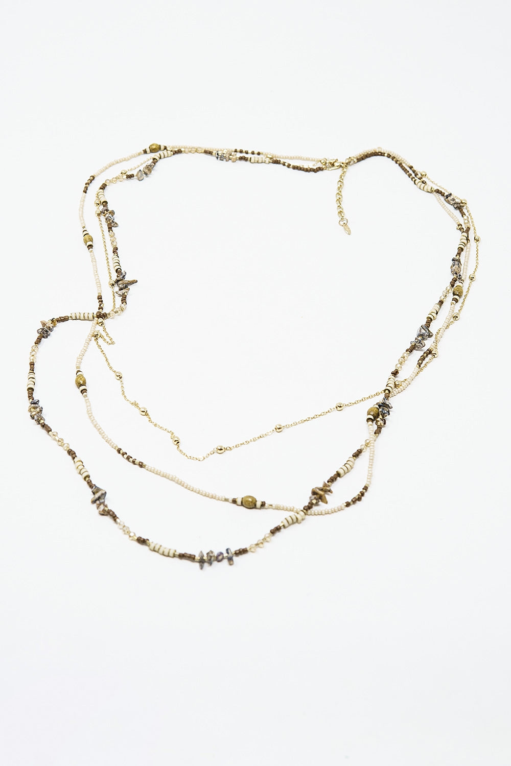3 in 1 necklace with different type of beads