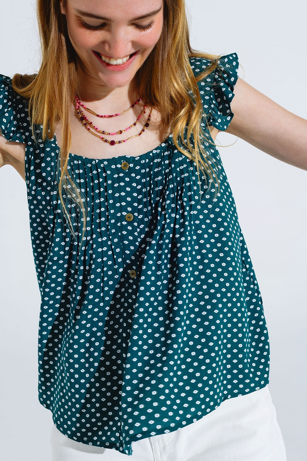 3 in 1 necklace with multicolor stones