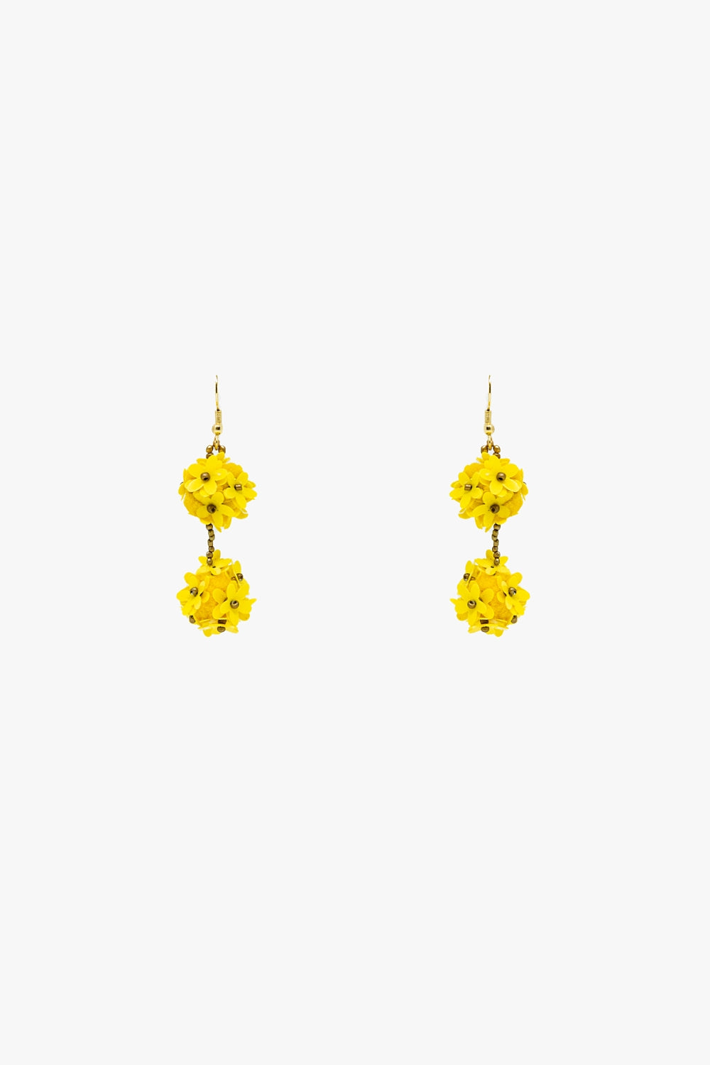 Dropped Flower Statement Earrings With Yellow Daisies