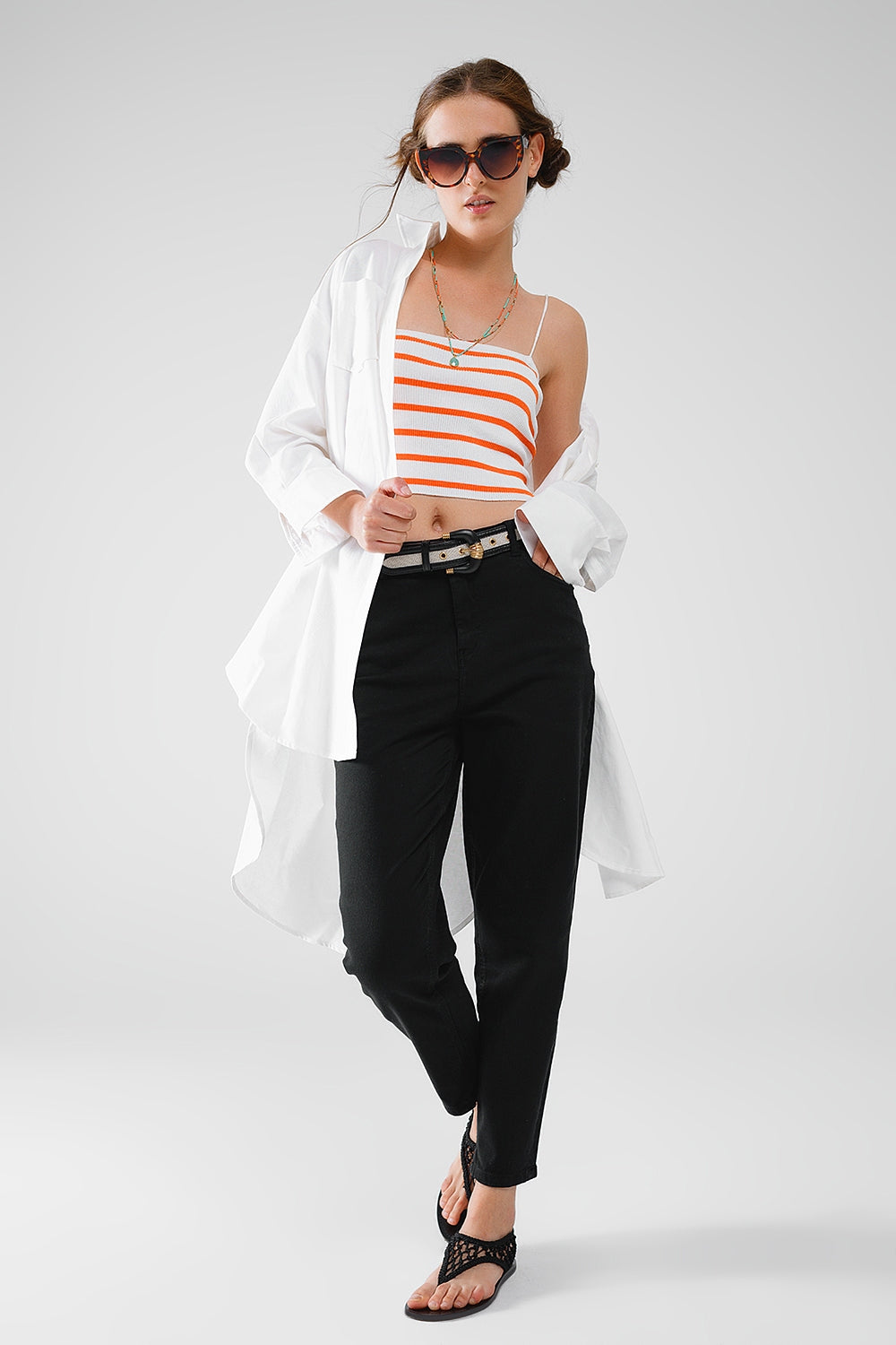 Ankle skinny Basic Jeans in black - Coloured Jeans