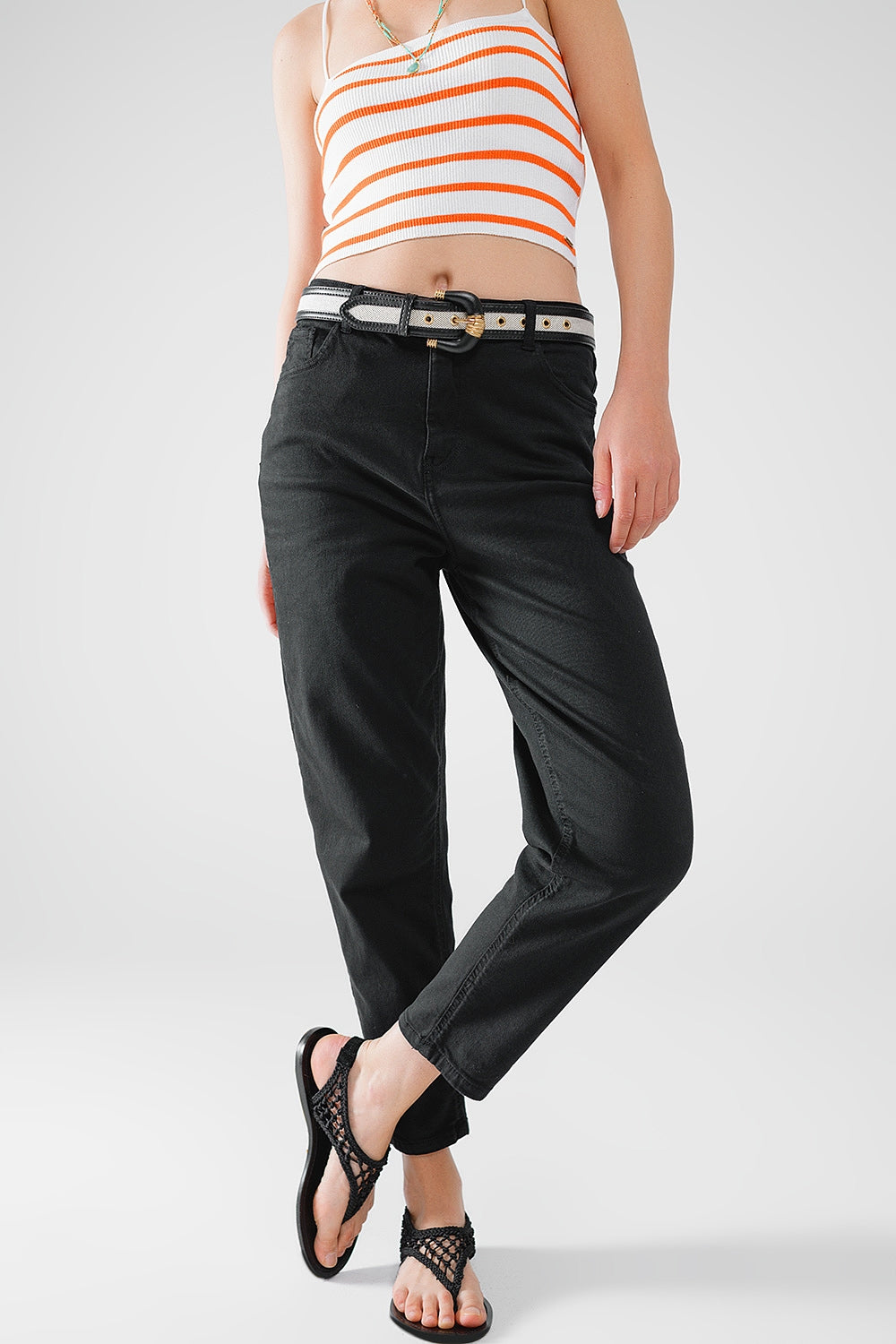 Ankle skinny Basic Jeans in black - Coloured Jeans