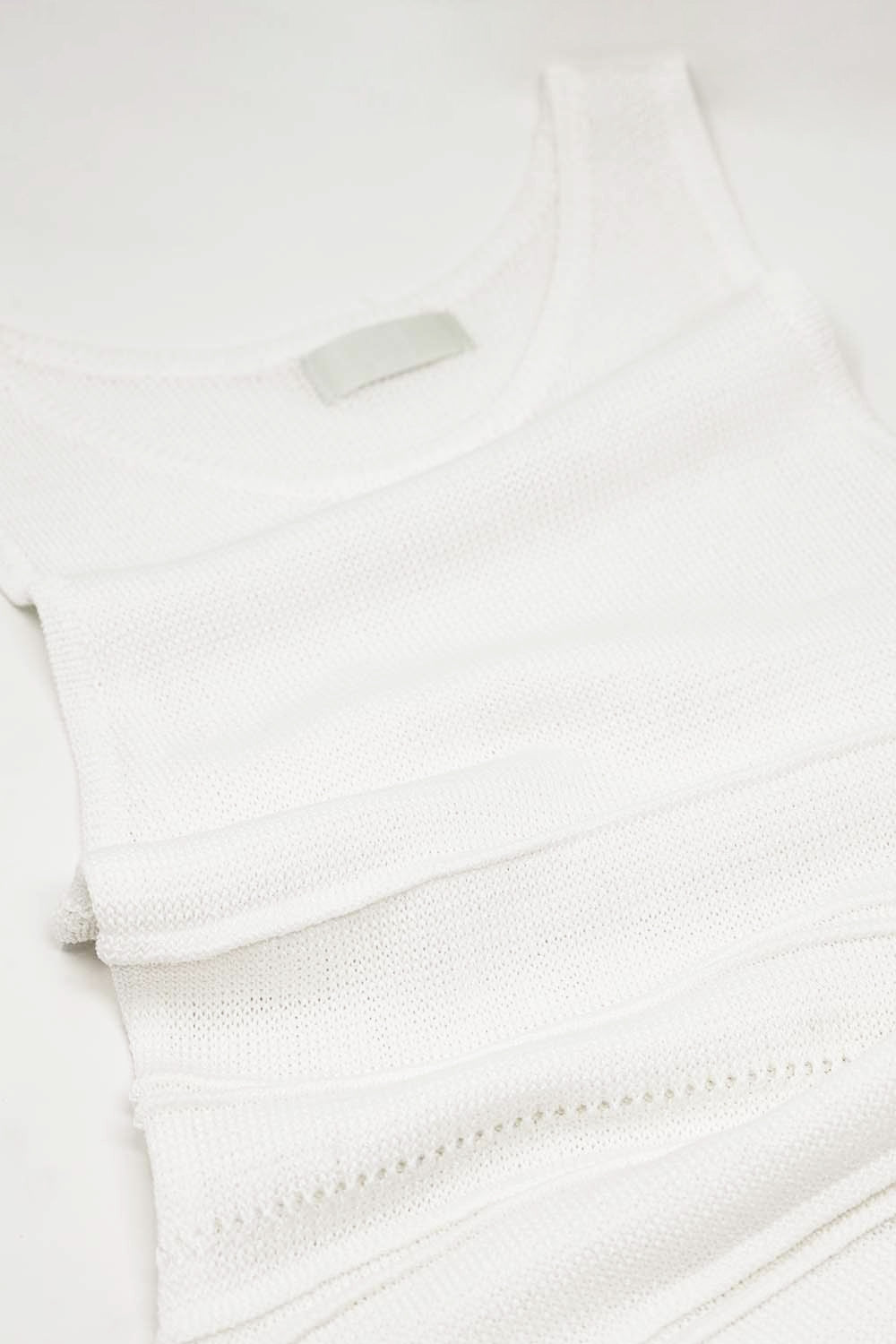 White Maxi Crochet Sleeveless Knitted Dress - dress