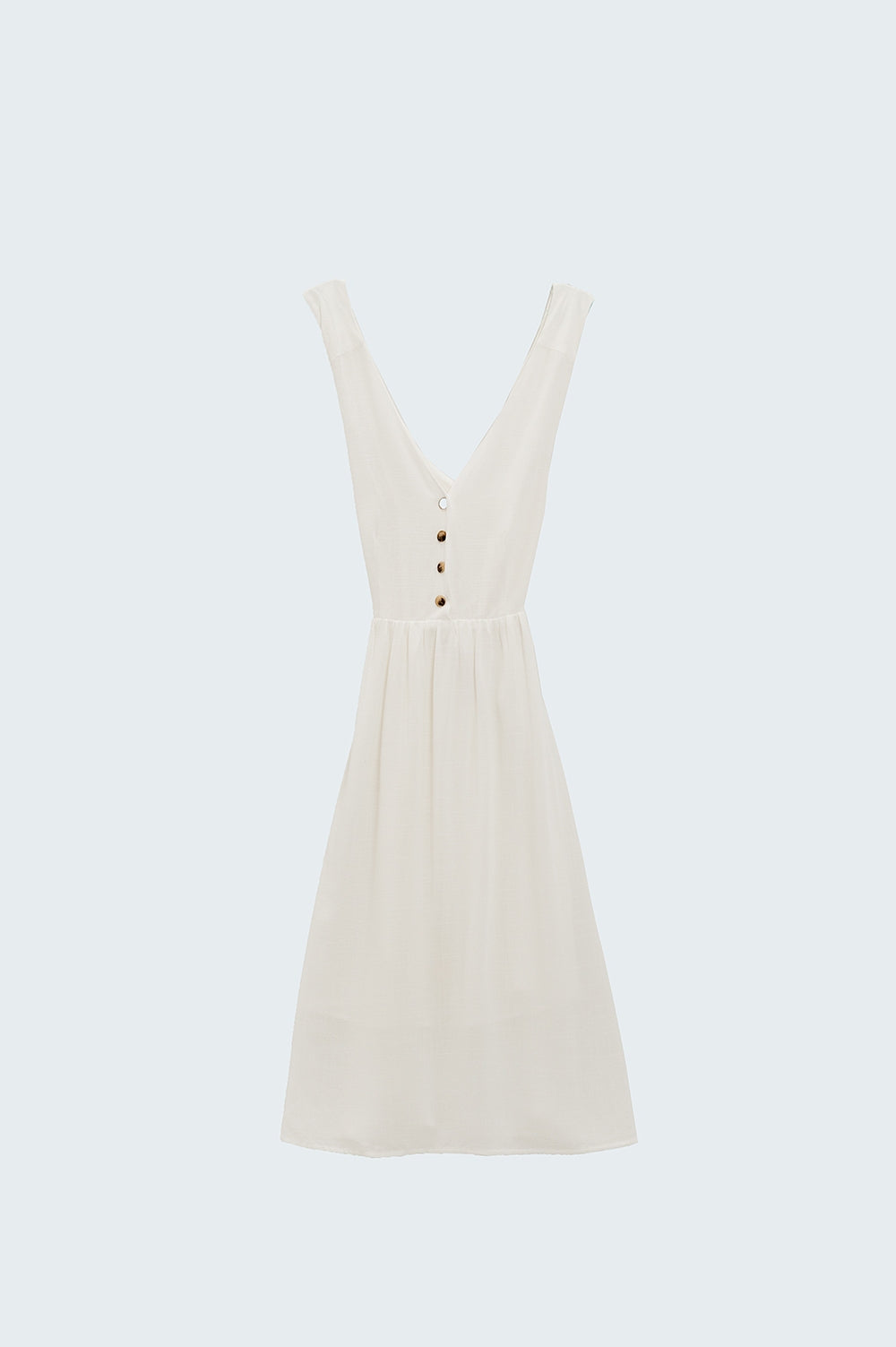 White dress with button detail - dress