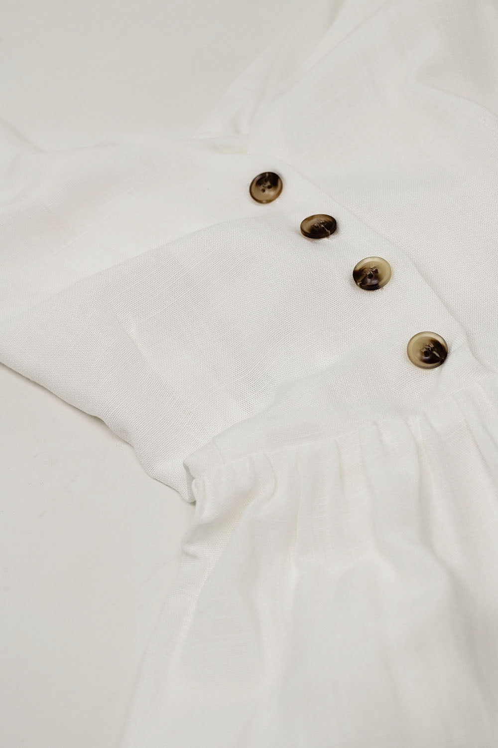 White dress with button detail - dress