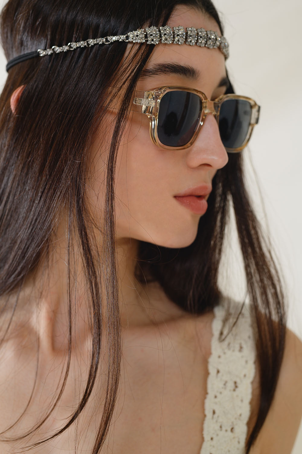 Chunky Square Sunglasses In Crystal Yellow