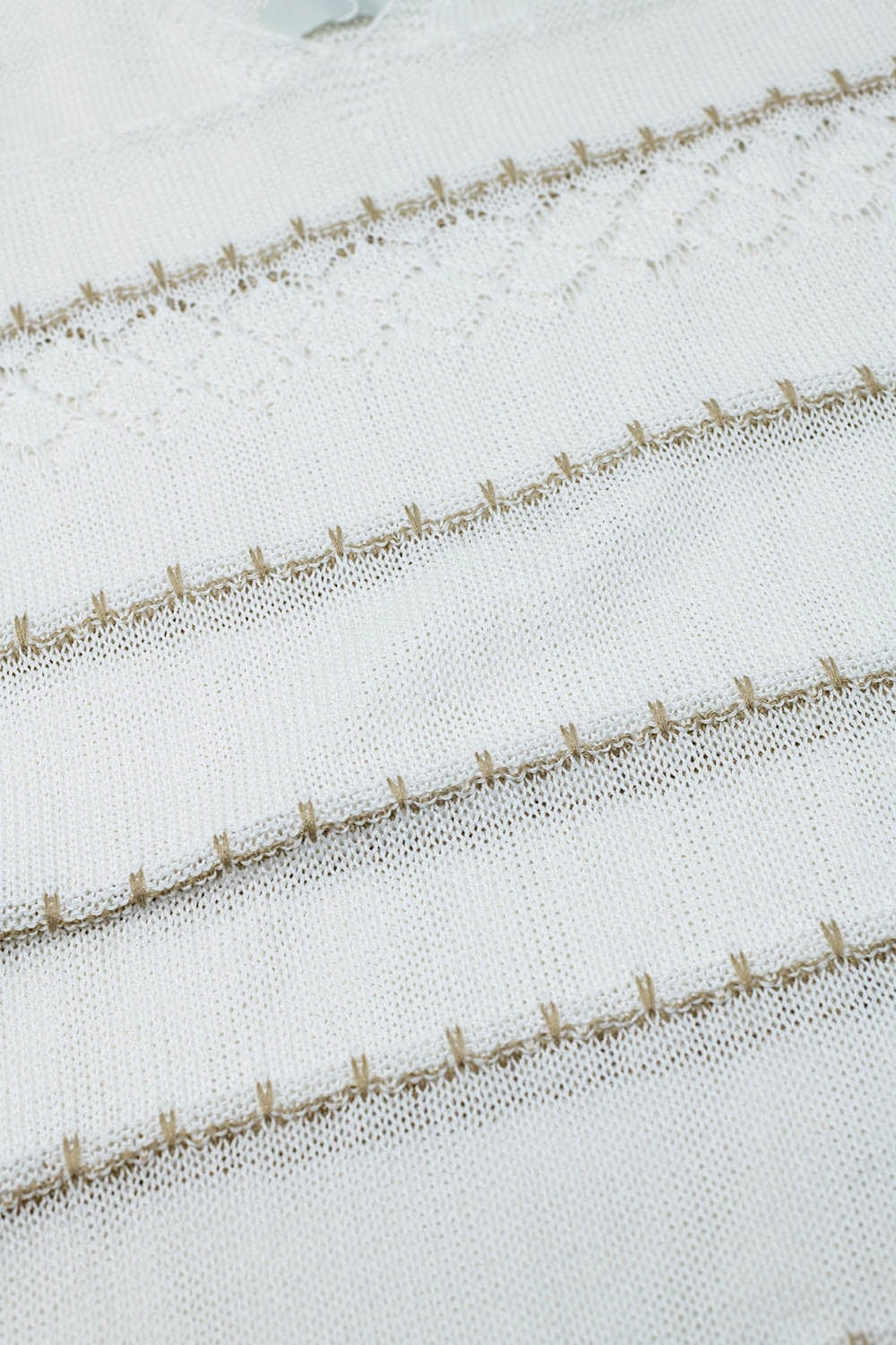 White Midi Sleeveless Dress With V-neck and Crochet Design - dress