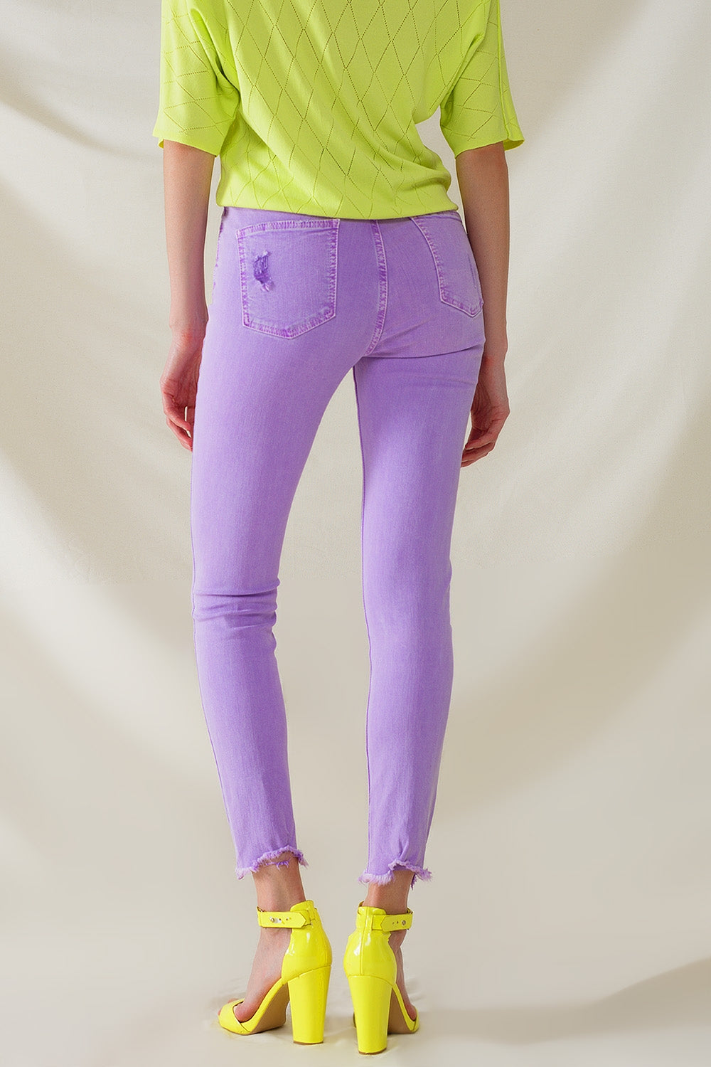 High waisted super skinny jeans in purple - Coloured Jeans