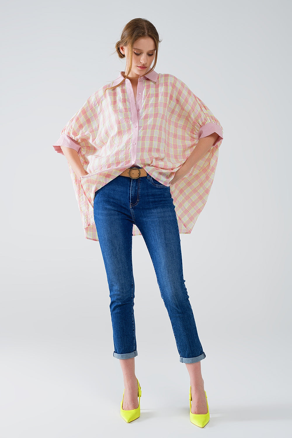 High waisted Skinny Jeans in Dark Wash With Five Pockets - Denim