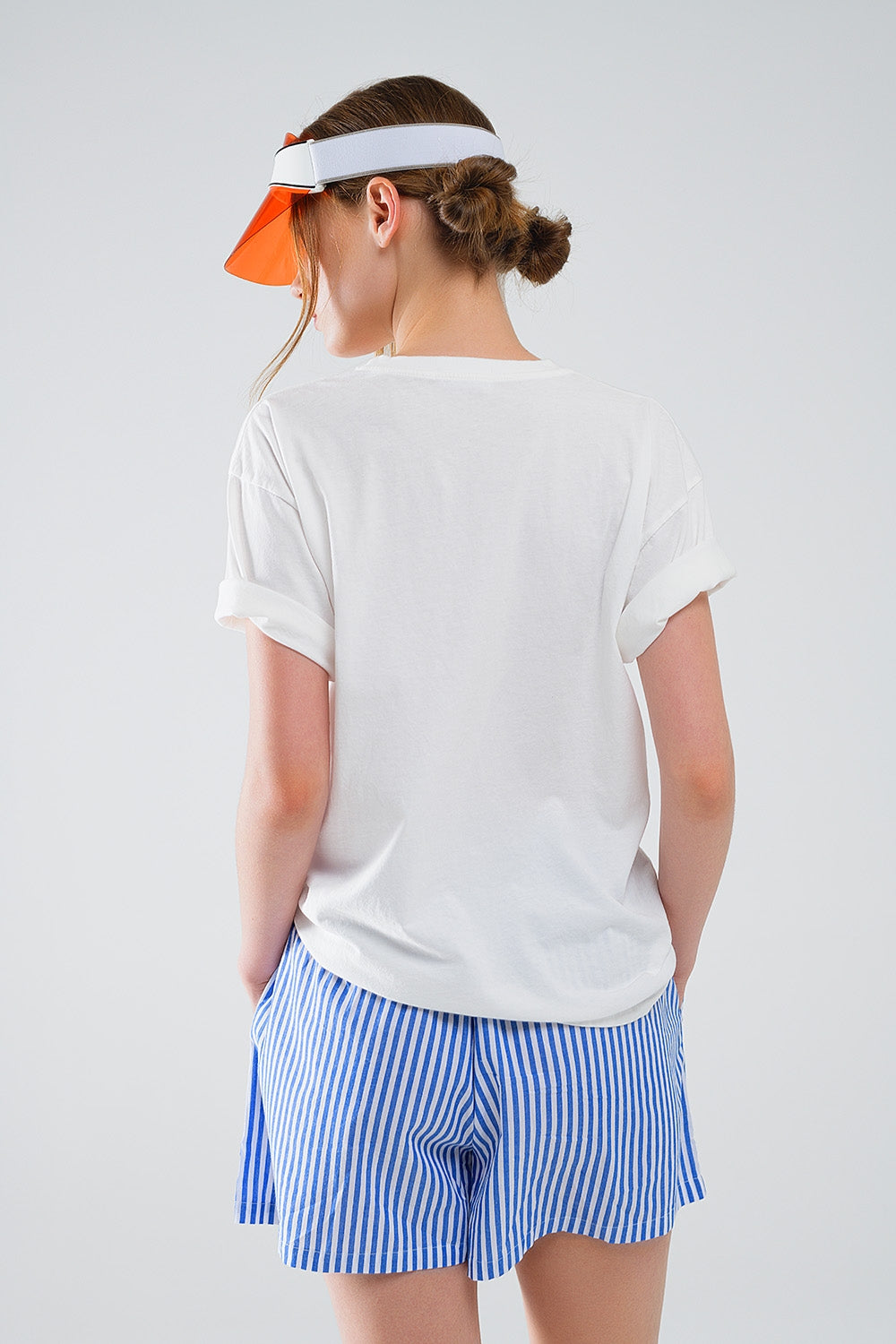 Graphic Smile with me Text T-Shirt in White - top