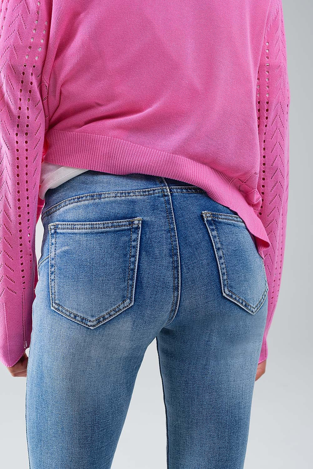 High waisted super skinny jeans in stonewash vintage blue - Denim