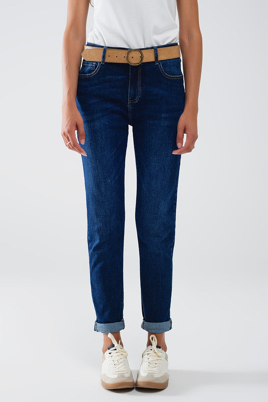 Skinny mid rise Jeans in dark wash - Denim