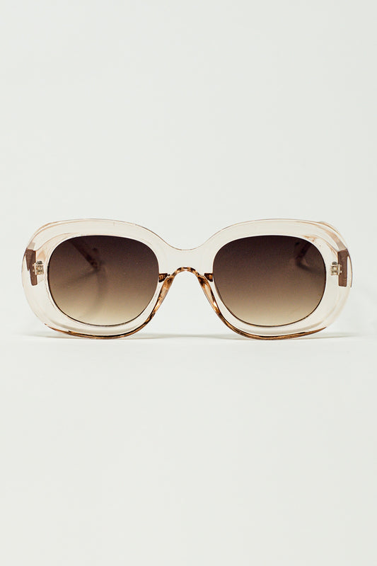 Oversized Circular Sunglasses in translucent white - Sunglasses