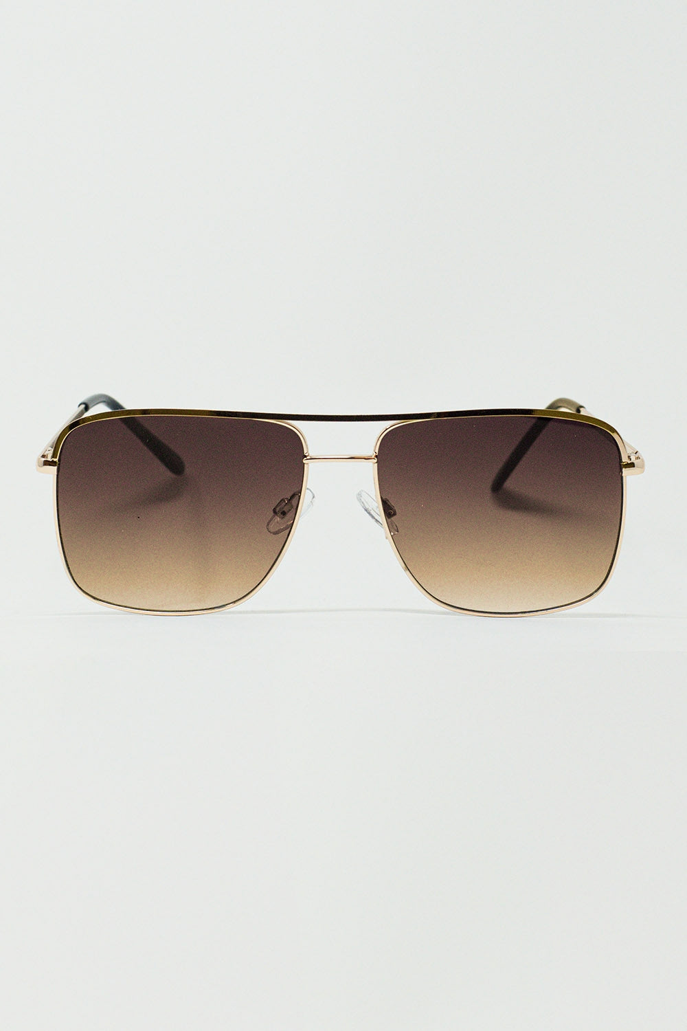 Aviator Vintage Sunglasses With Golden Rim in Tan