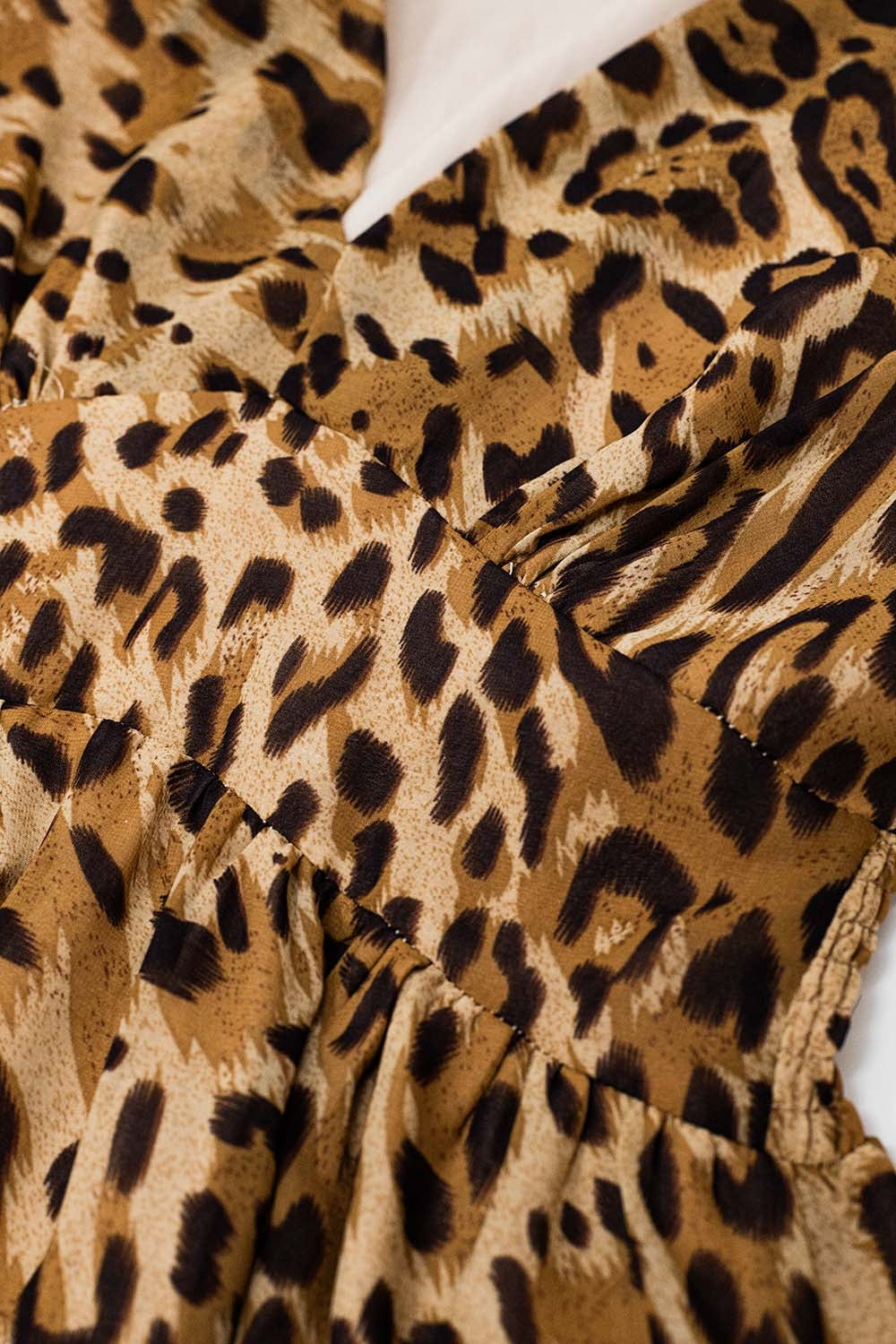 Short Leopard Print Dress With Cinched-In Waist - dress
