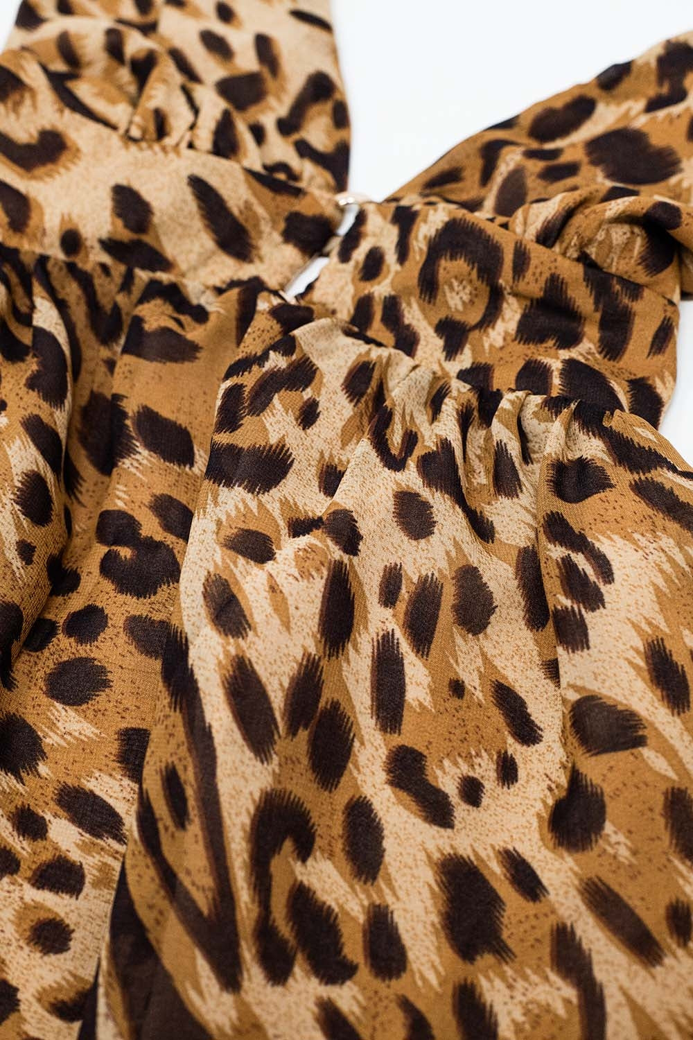 Halter Open Back BabyDoll chiffon Dress in Leopard Print - dress