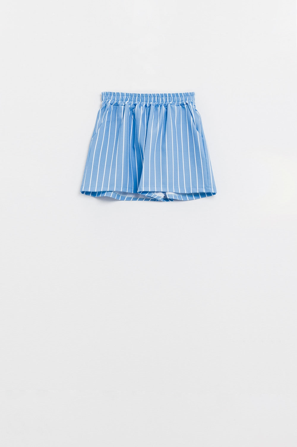 Blue Striped Flowing Shorts - trousers