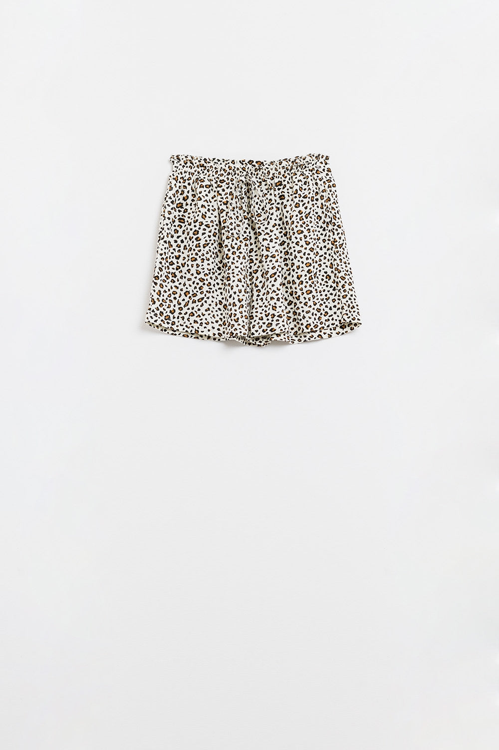 Leopard Print Shorts With Elasticated Drawstring Waist - trousers