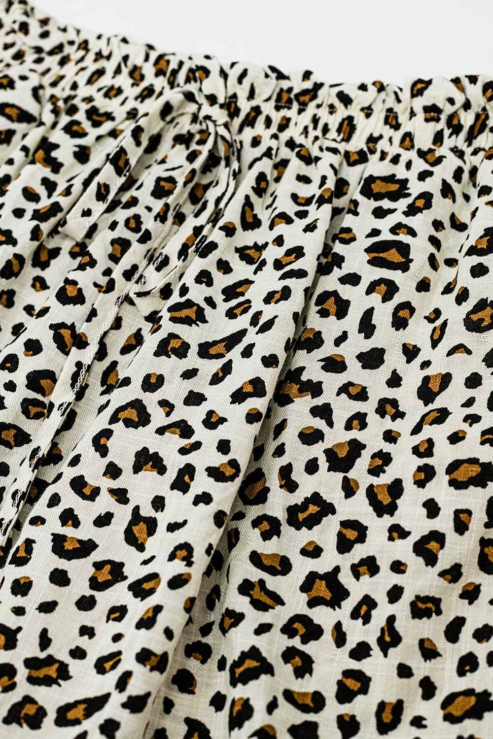 Leopard Print Shorts With Elasticated Drawstring Waist - trousers