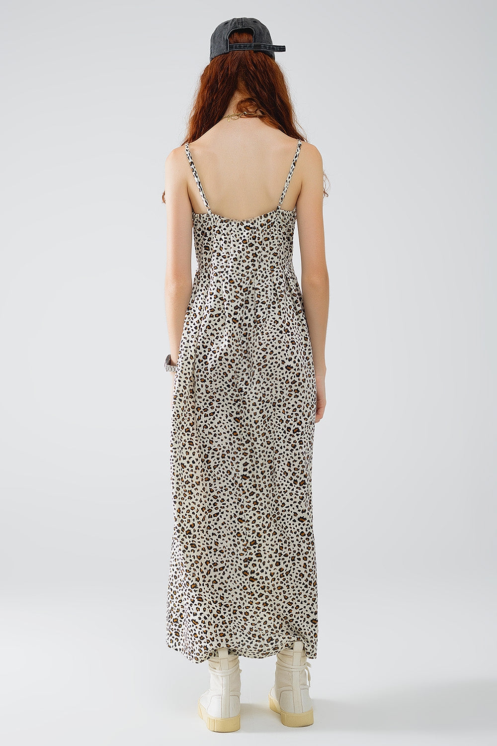 Leopard Print maxi Dress With Knot Detail - dress