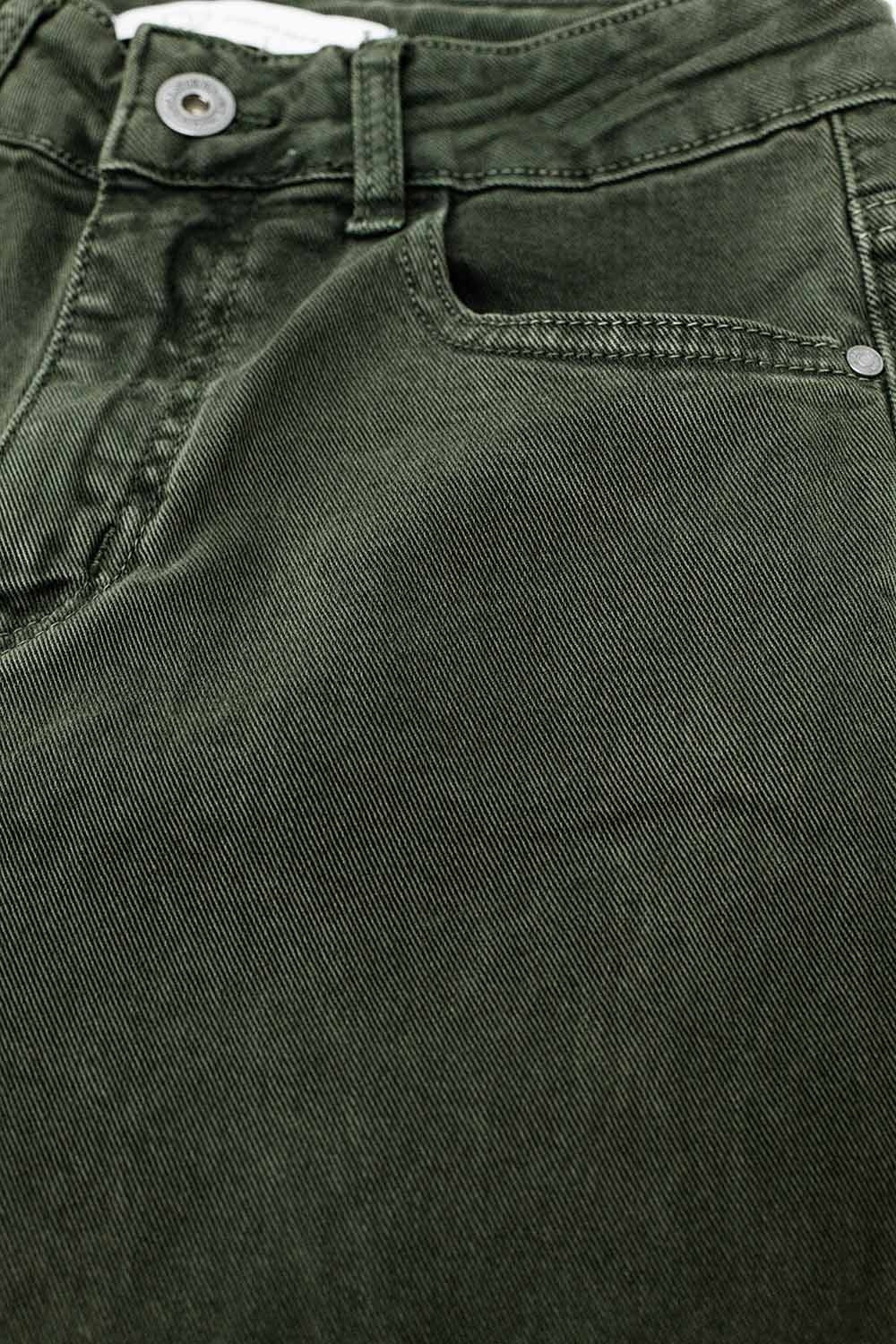 Cropped wide leg jeans in khaki - Coloured Jeans