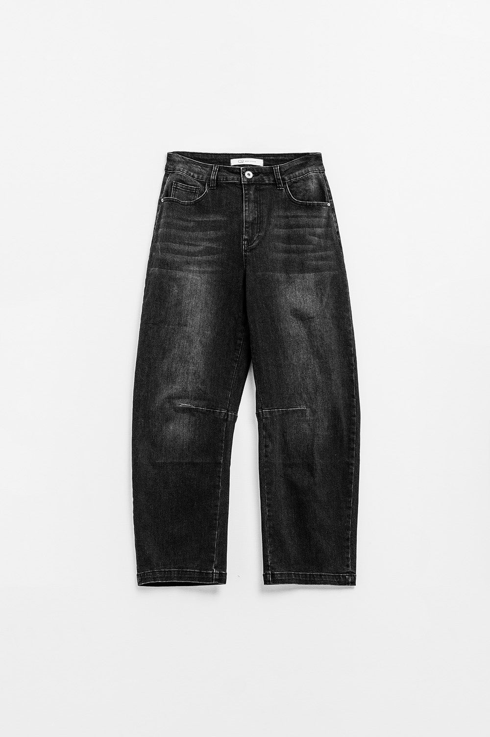 Black Straight Jeans With Seam Detail - Denim
