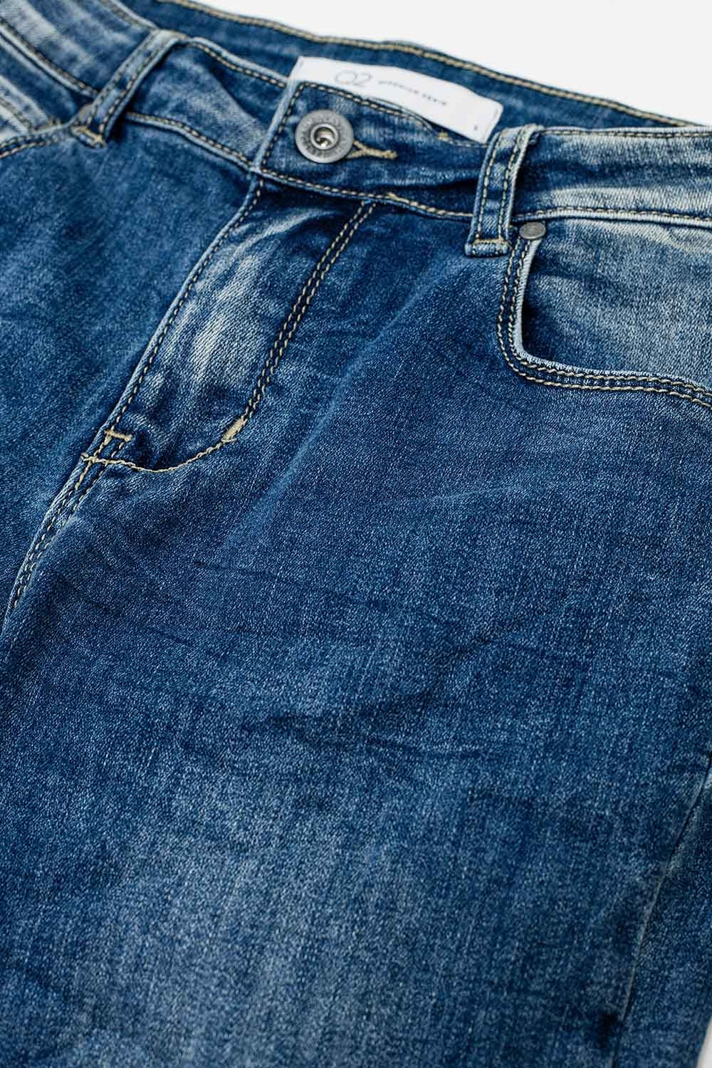Basic Super Skinny Mid Wash Stretchy Jeans - Denim
