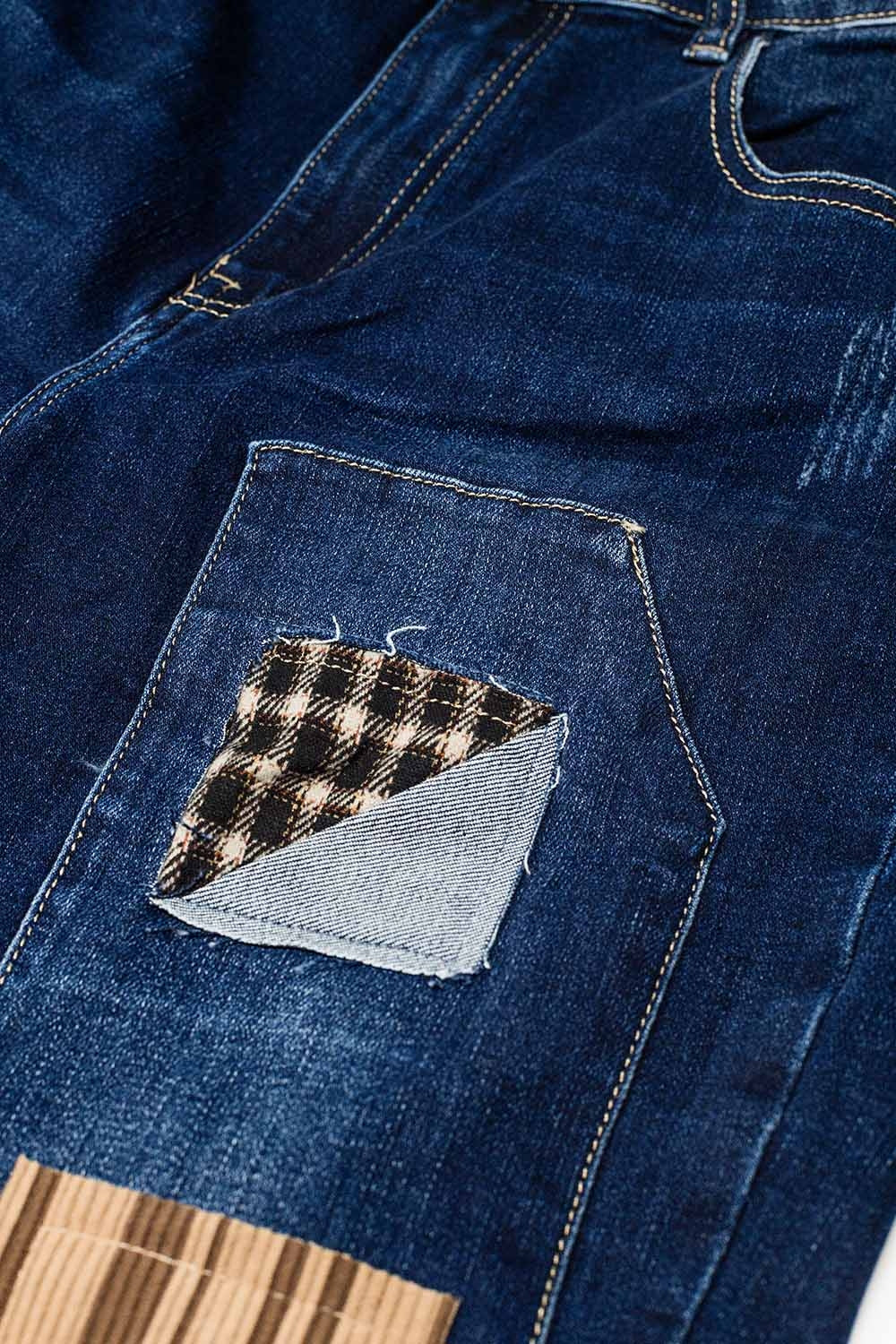 relaxed denim with patches - Denim