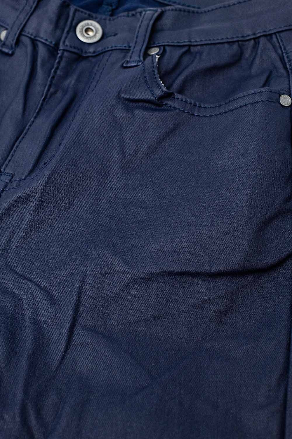 Navy Faux Leather Super Skinny Pants - trousers