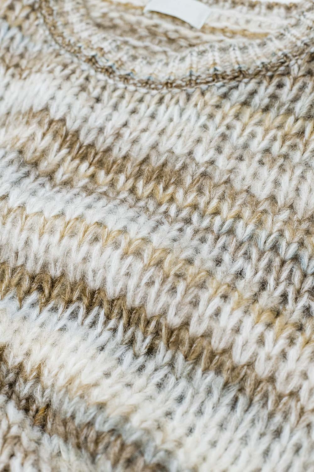Chunky-knit sweater with marled design in beige - Jumpers