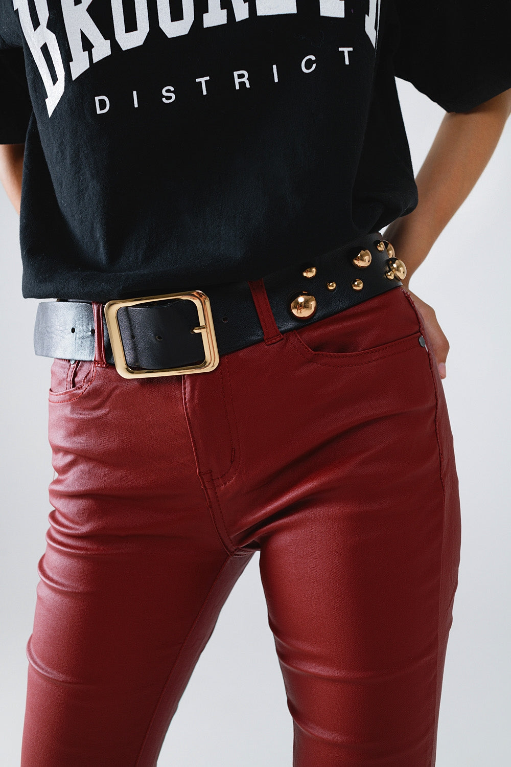 Bordeaux Faux Leather Super Skinny Pants - trousers