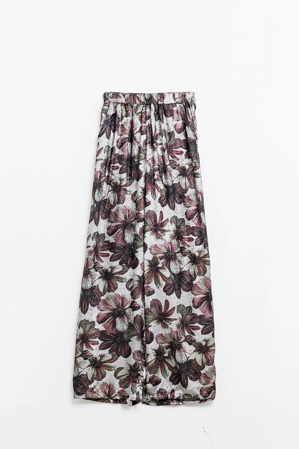 wide-leg pants in floral print - trousers